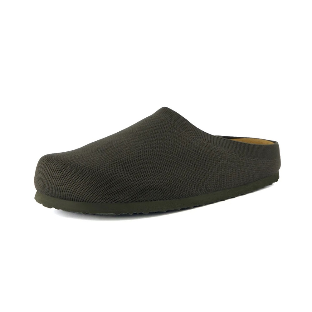 Sils Knit Cork Footbed Clog Olive Slip-On Loafers for Women